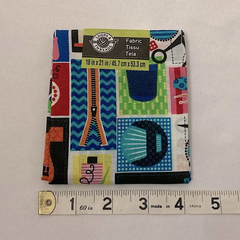⭐️ Loops & Threads Multicolored 100% Cotton Sewing Pattern Fabric